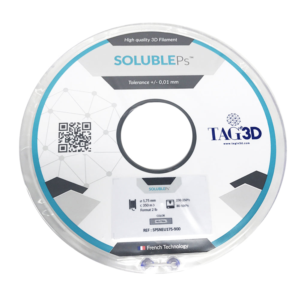 Tag3D - SOLUBLEPs (HIPS) - Blanc (White) - 1.75 mm - 950 g, Filament, TAG3D