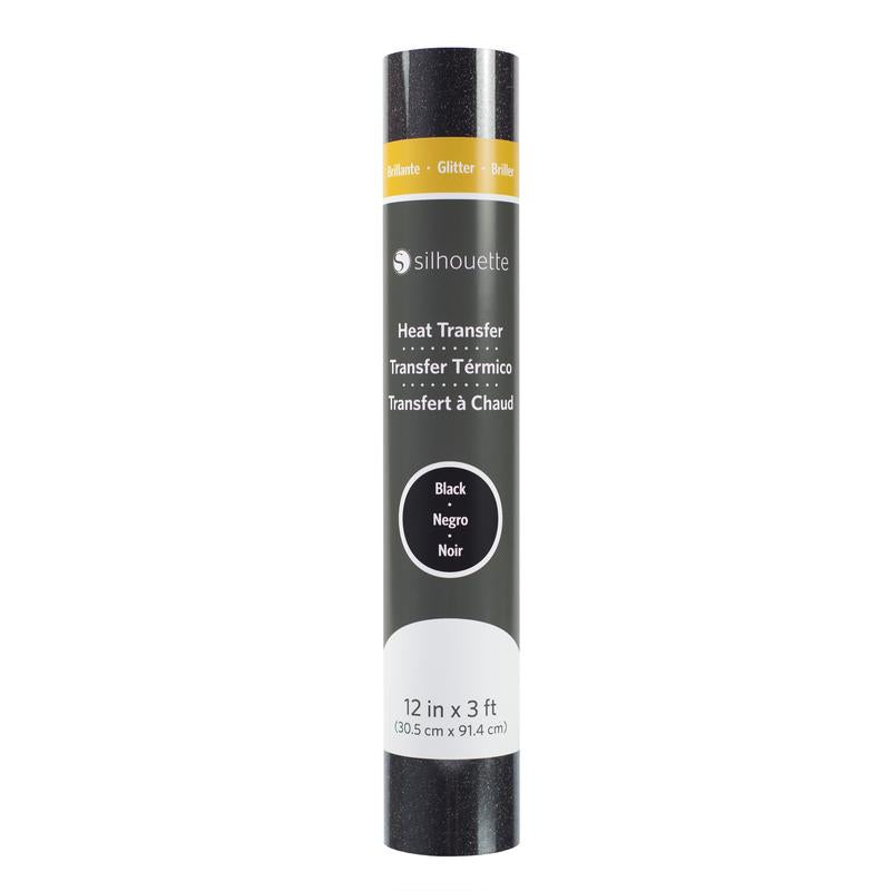 Silhouette - Transfert Textile Pailleté (Flex Glitter) - Noir (Black) - 30 cm x 0,9 m