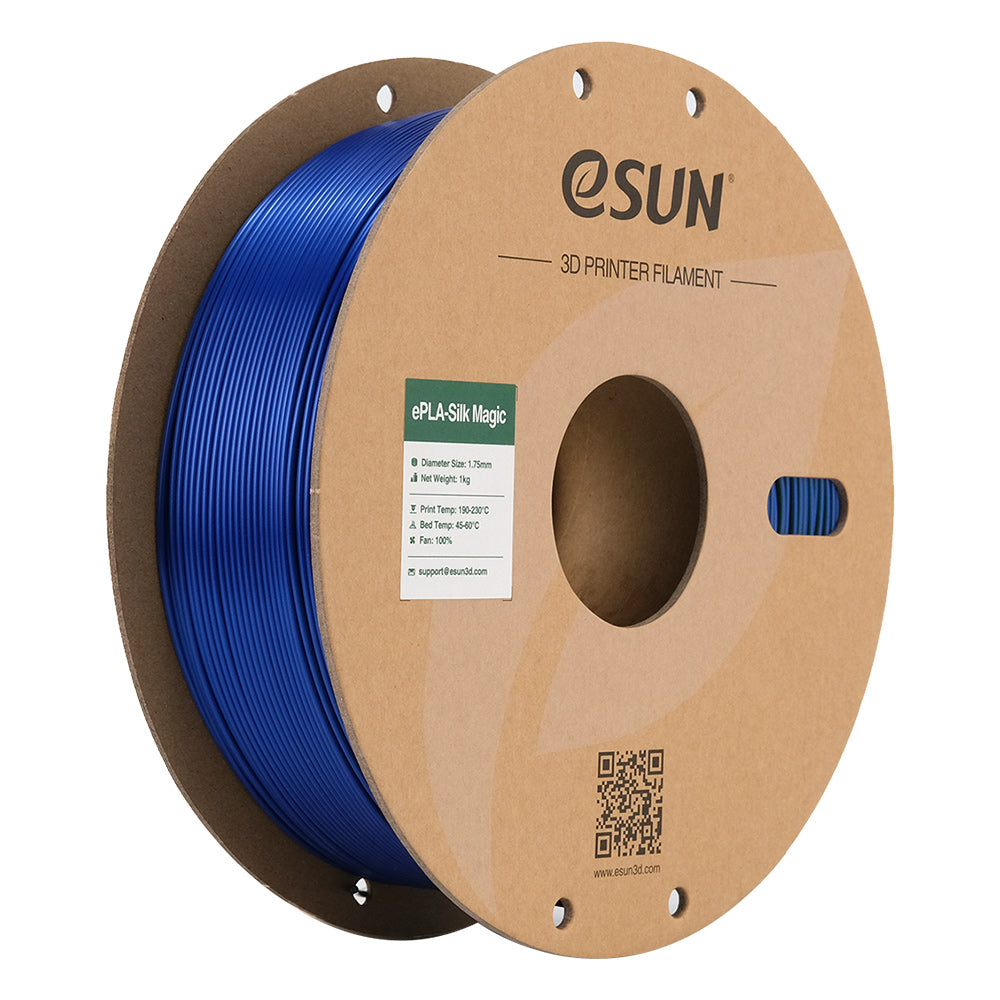 Bobine eSun de eSilk-PLA Magic Green Blue - 1 kg - Spool carton