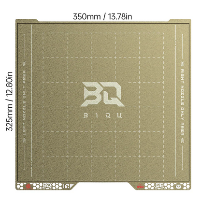 BIQU - Plateau d'impression Série H2D/H2S Bambu Pyrogrip - Grille PEI Texturée (Spring Steel Sheet Double-Sided Textured PEI Grid) - 355 x 346 mm