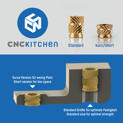 CNC Kitchen - Inserts Filetés M5x5.8 Courts - Lot de 50 pièces