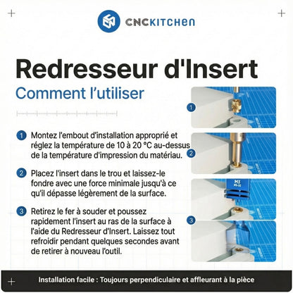 CNC Kitchen - Outil d’Insertion pour Inserts Filetés (Insert straightener) - M3/M4