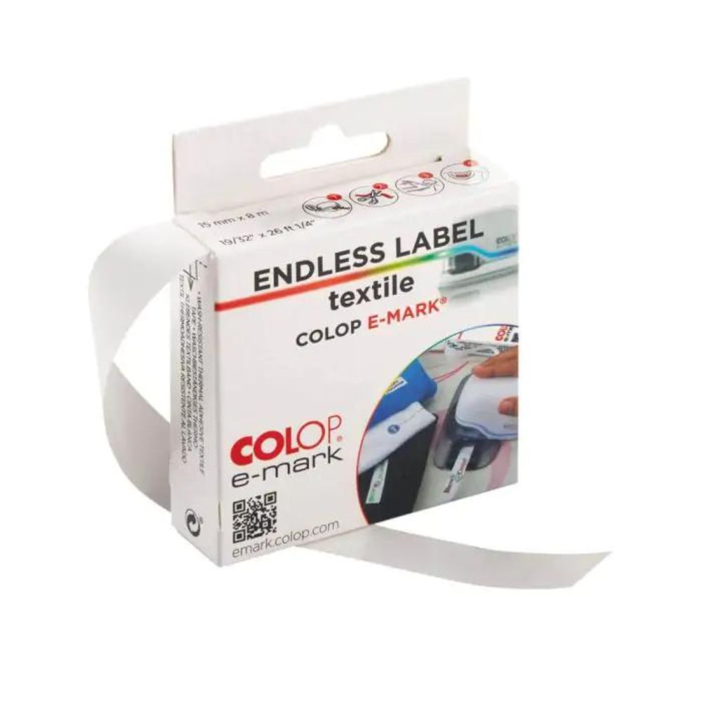 Colop - Ruban Textile Thermo-Adhésif - 15 mm x 8 m