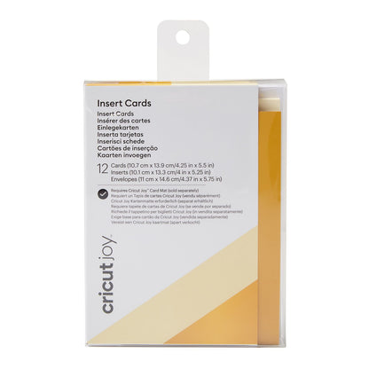 Cricut -Set de 12 Cartes avec Enveloppes et Inserts - Crème/Métal - R20 - 11 x 14 cm