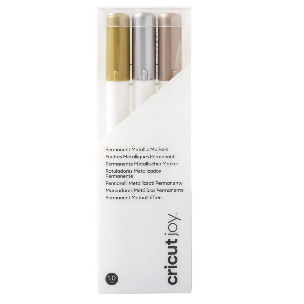 Cricut - Joy - Marqueurs métalliques permanents - Or/Argent/Cuivre (Gold/Silver/Copper) - 3 pièces