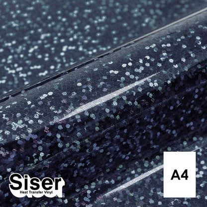 Siser - Holographic Flex - Feuille A4 Thermocollant - (H0014) Bleu Marine - 20 x 30 cm