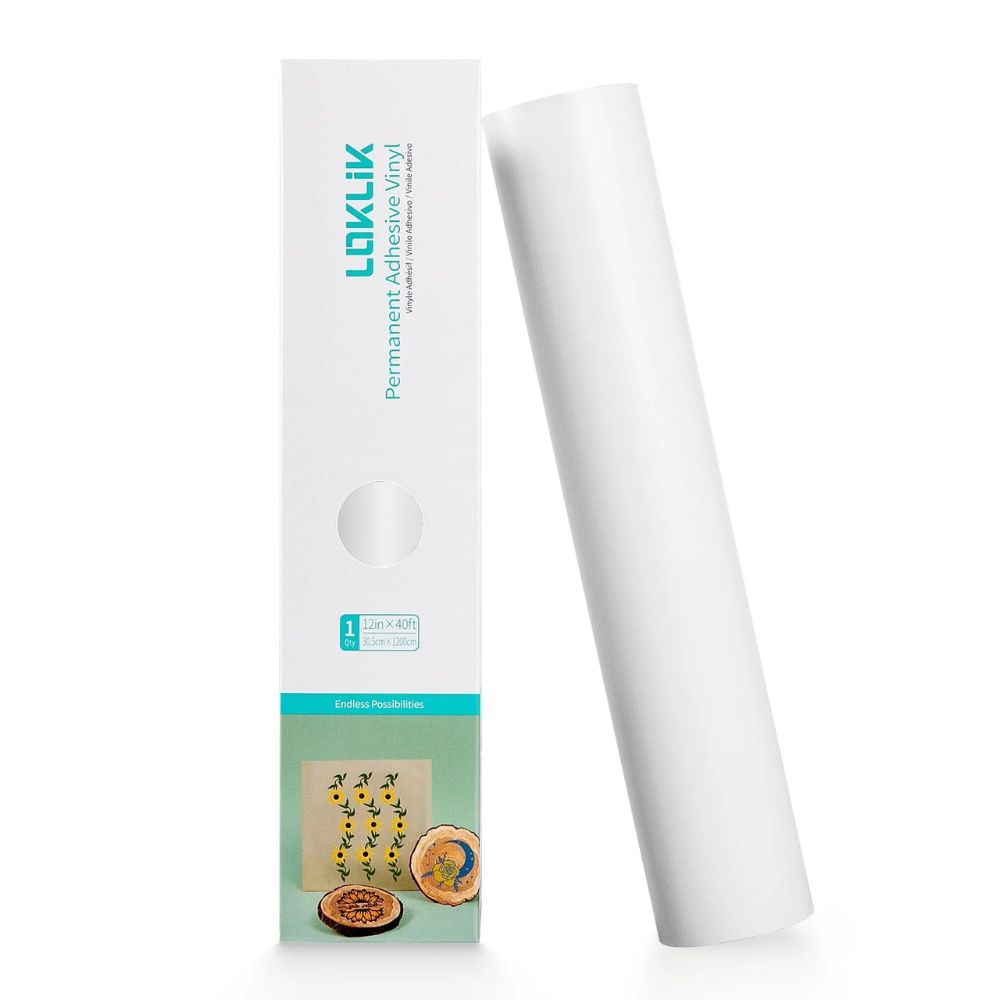 LOKLIK - Rouleau Vinyl Permanent Blanc Mat - 30 cm x 12 m