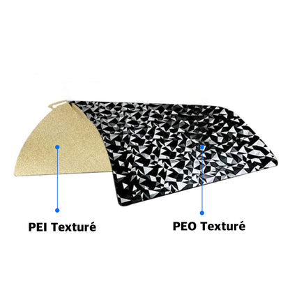 Ziflex - Plateau d'Impression pour Bambu Lab Séries X1/X2/P1/P2/A1 - PEO & PEI Textured - 257 x 257 mm