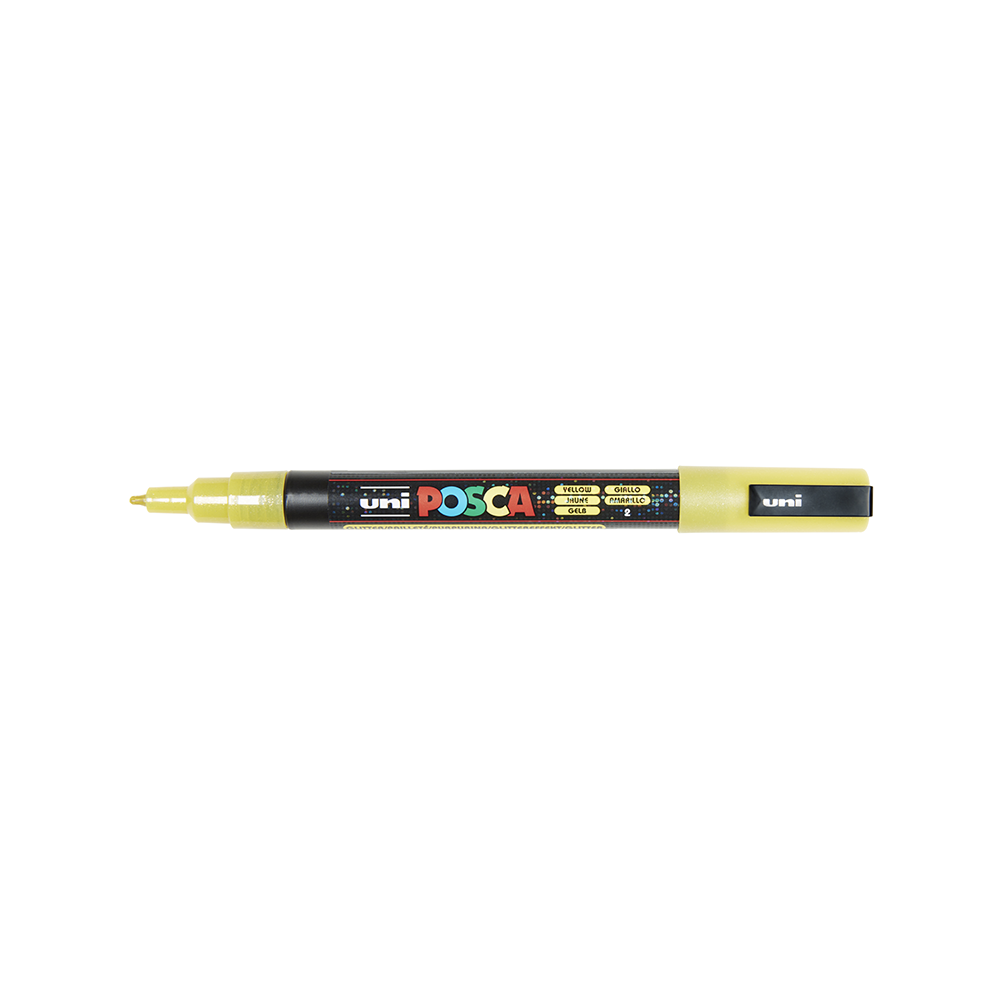 POSCA - Marqueur Pointe Conique Fine - Jaune Pailleté