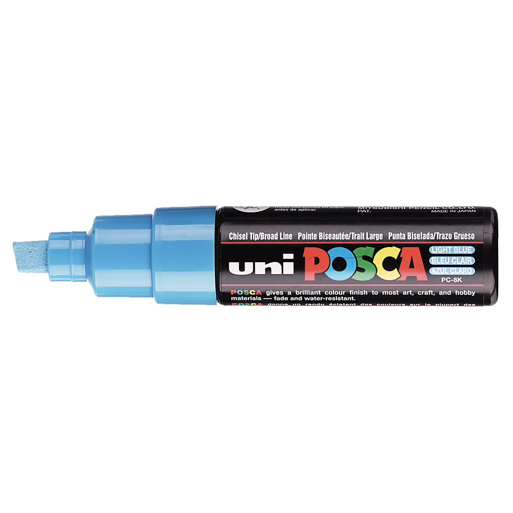 POSCA - Marqueur Pointe Biseautée Large - Bleu Clair