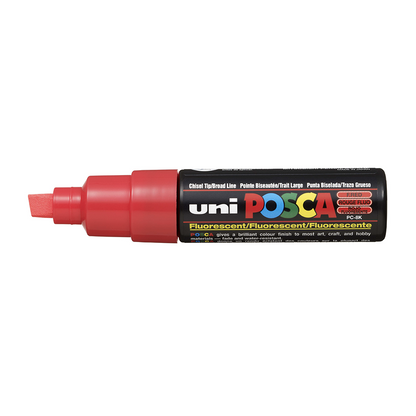 POSCA - Marqueur Pointe Biseautée Large - Rouge Fluo