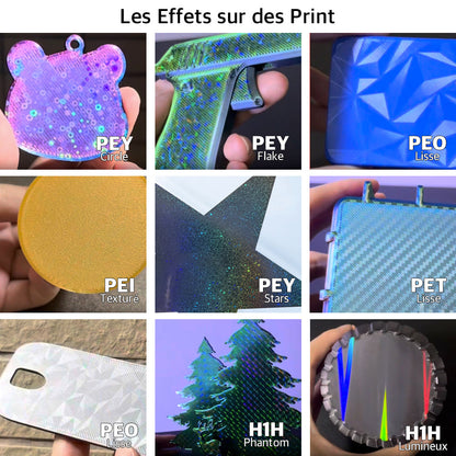 Ziflex - Plateau d'Impression pour Bambu Lab Séries X1/X2/P1/P2/A1 - PEI Smooth & PEI Textured - 257 x 257 mm