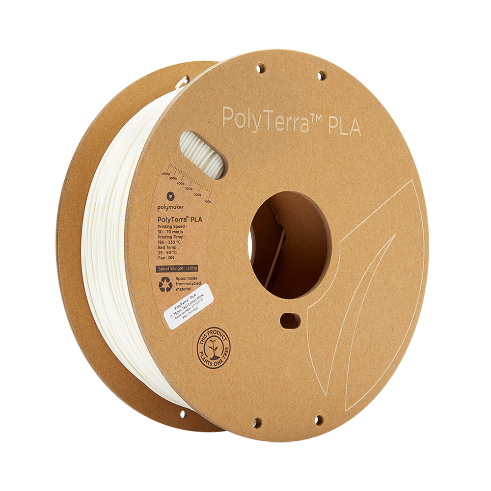 Polymaker - PolyTerra PLA - Blanc Coton (Cotton White) - 1,75 mm - 1 kg ST