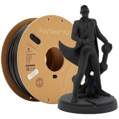 Polymaker - PolyTerra PLA - Noir Charbon (Charcoal Black) - 1,75 mm - 1 kg ST