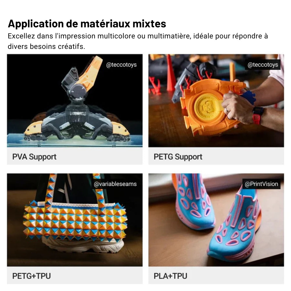 Snapmaker - U1 - Imprimante 3D Multi-Couleurs à 4 Têtes d'Impression ST