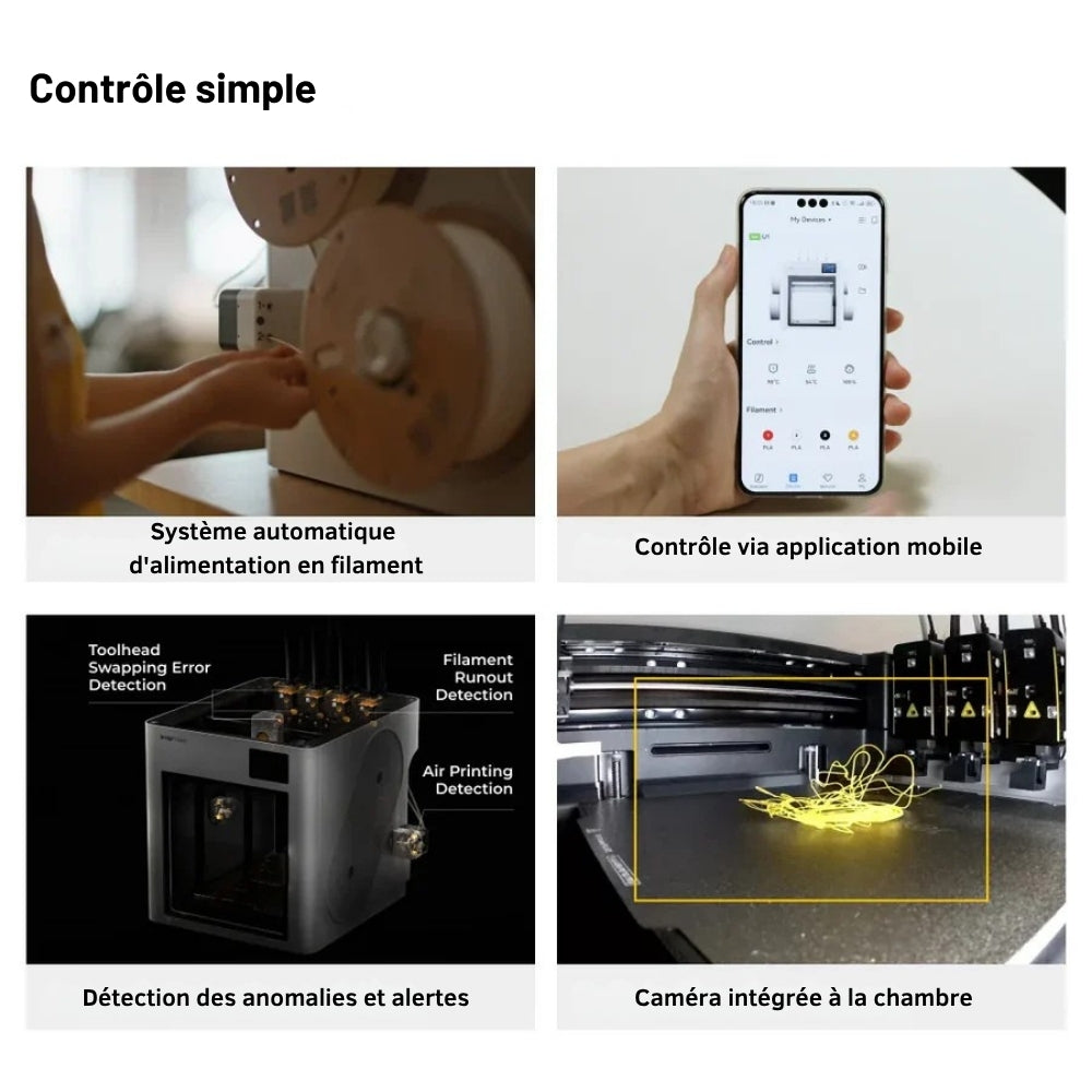 Snapmaker - U1 - Imprimante 3D Multi-Couleurs à 4 Têtes d'Impression ST