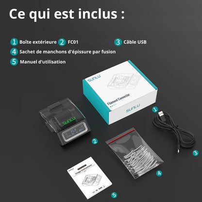 Sunlu - Combo Filament Connector FC01 Fusion Splicer + Sachet PTFE (≈200pcs)