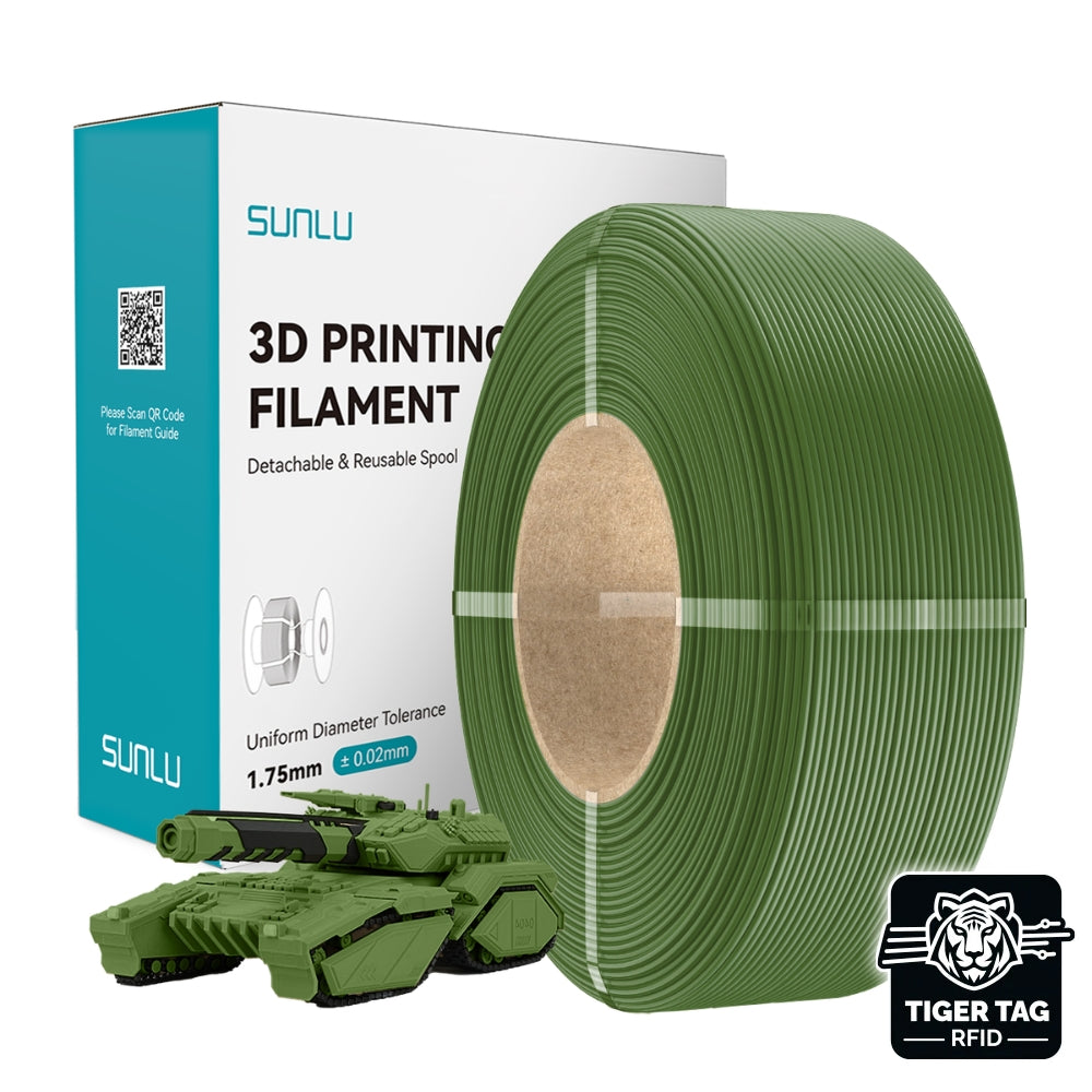 Sunlu - PLA - Vert Olive (Olive Green) - 1,75 mm - 1 kg - Refill avec RFID TigerTag