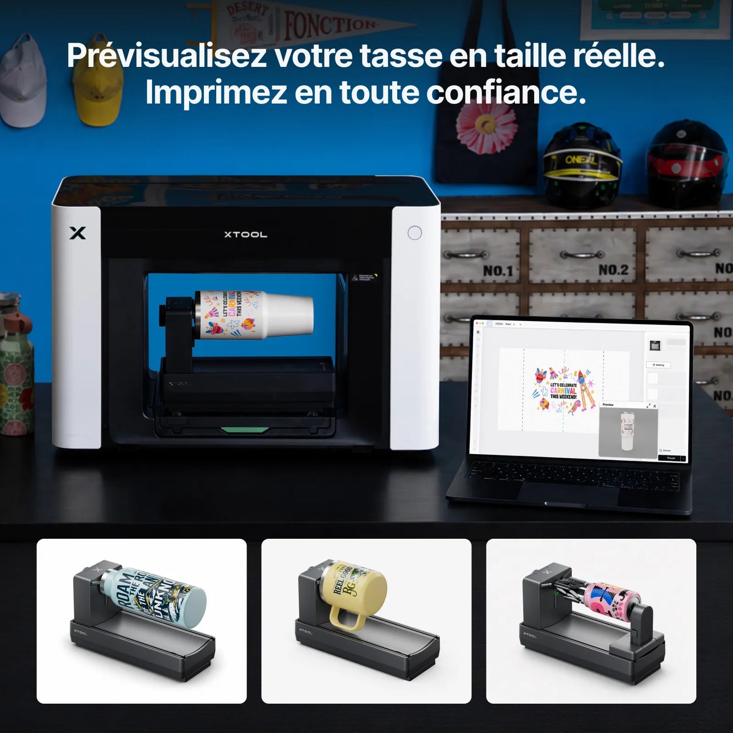xTool - O1 Omni Printer Standard - Simple Tête UV (Single UV) - Imprimante UV 4-en-1