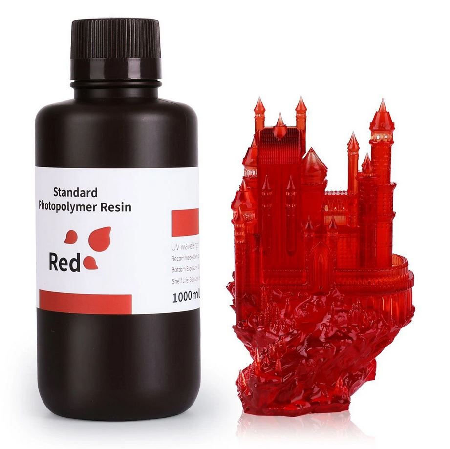 ELEGOO - Résine UV Standard - Rouge Clair (Clear red) - 1 kg