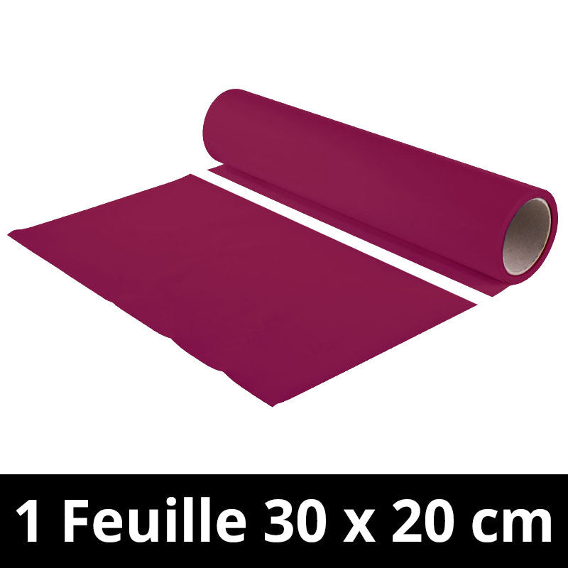 Chemica - Upperflock - Bordeaux - Feuille 30 cm x 20 cm