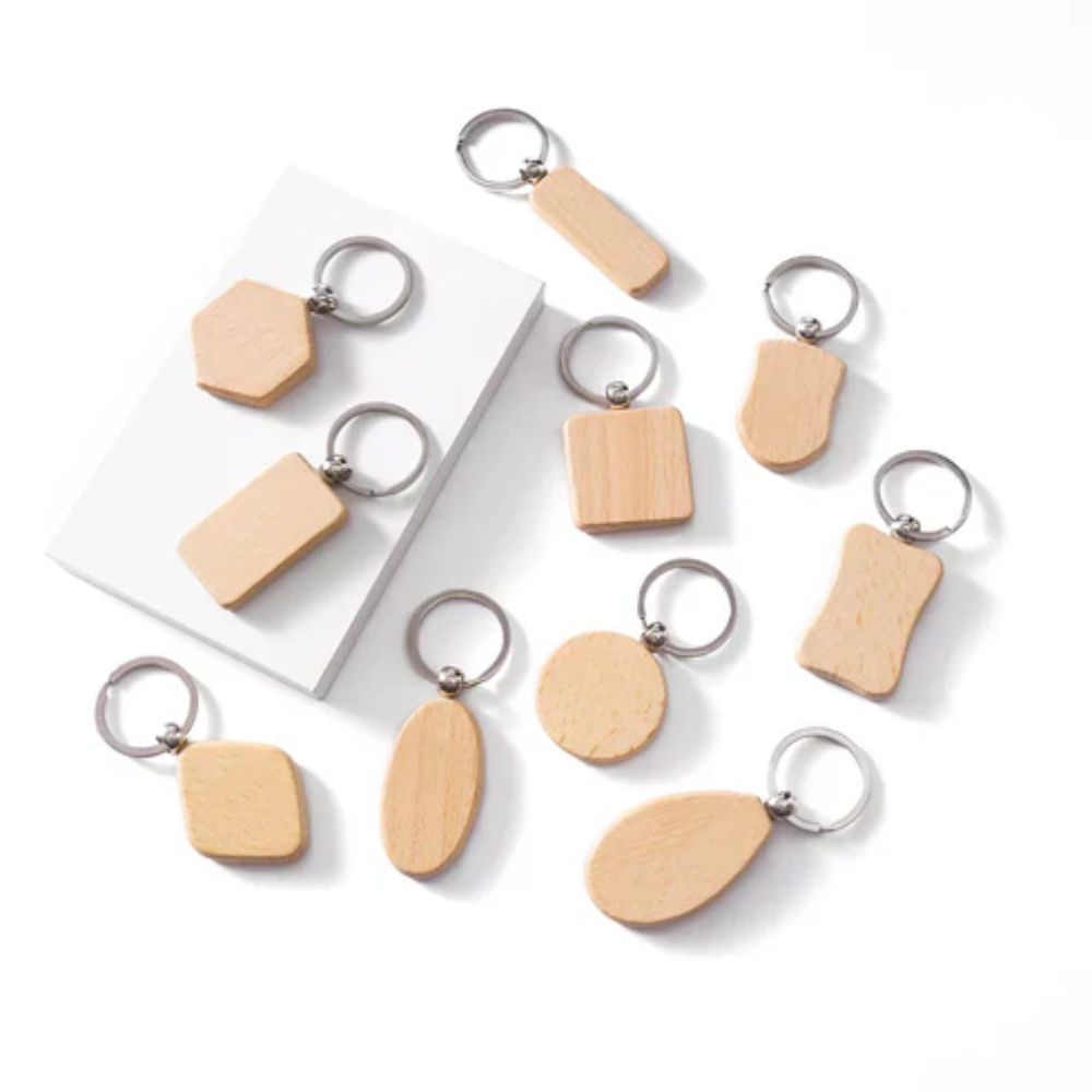 10 porte clés en bois xtool de tailles différentes